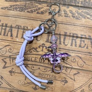 Lavender dragon Keychain with Silver Details